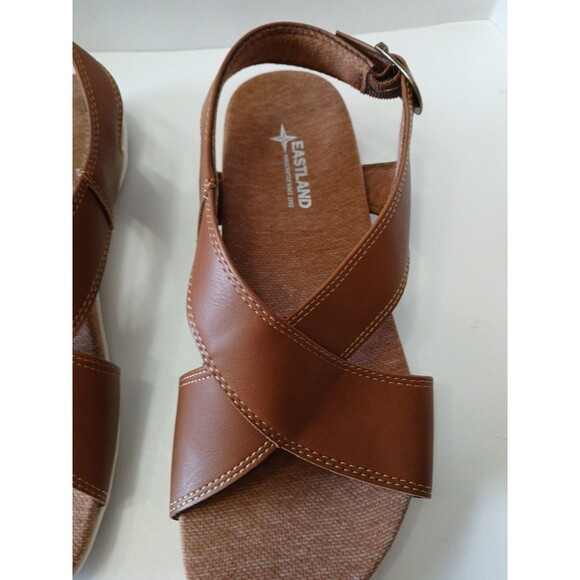 Eastland Coastal Backstrap Slide Sandal Womens 10M Brown Strappy Side Buckle - Picture 3 of 16
